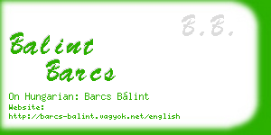 balint barcs business card